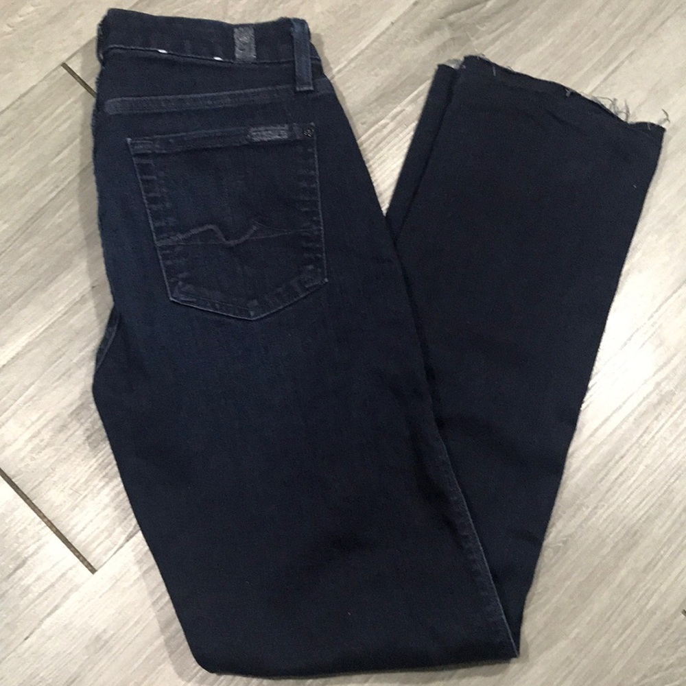 7 for All Mankind Fray Hem Kara Straight Leg Jeans